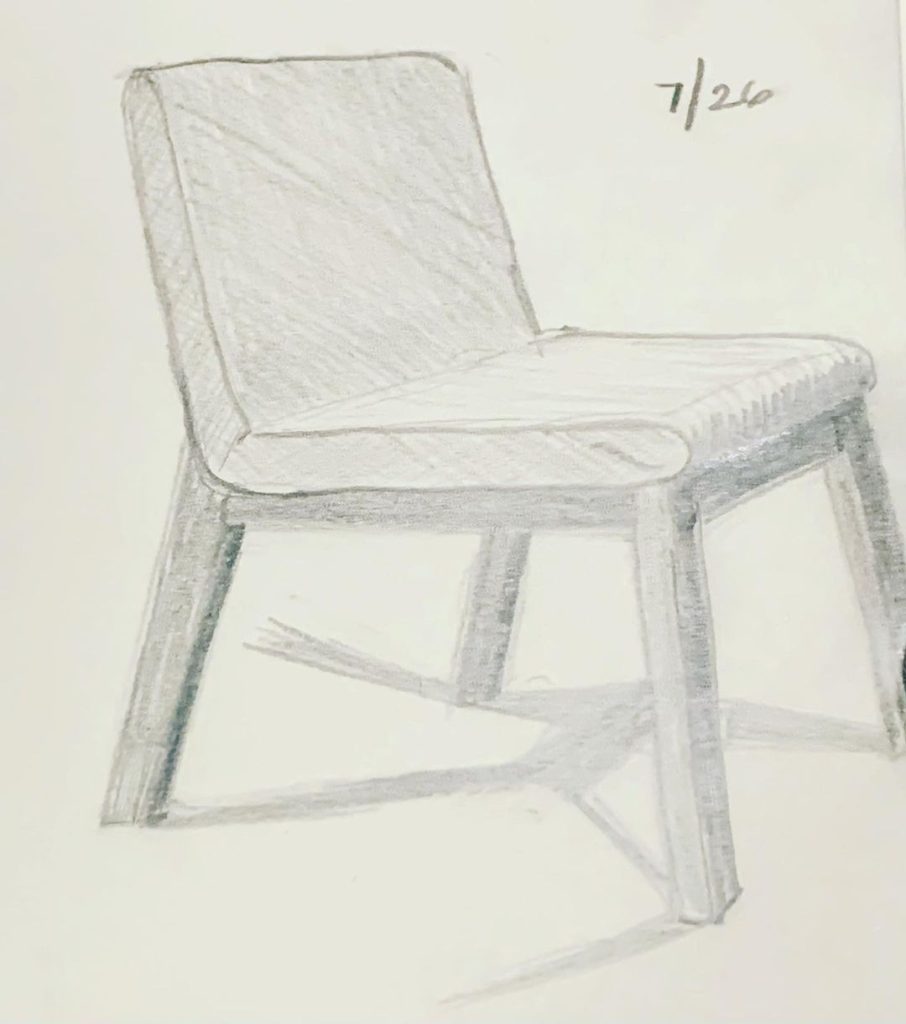 Read more about the article Day 329. Chair in my friendâ€™s office. Iâ€™m not there; Iâ€™m still in the middle of