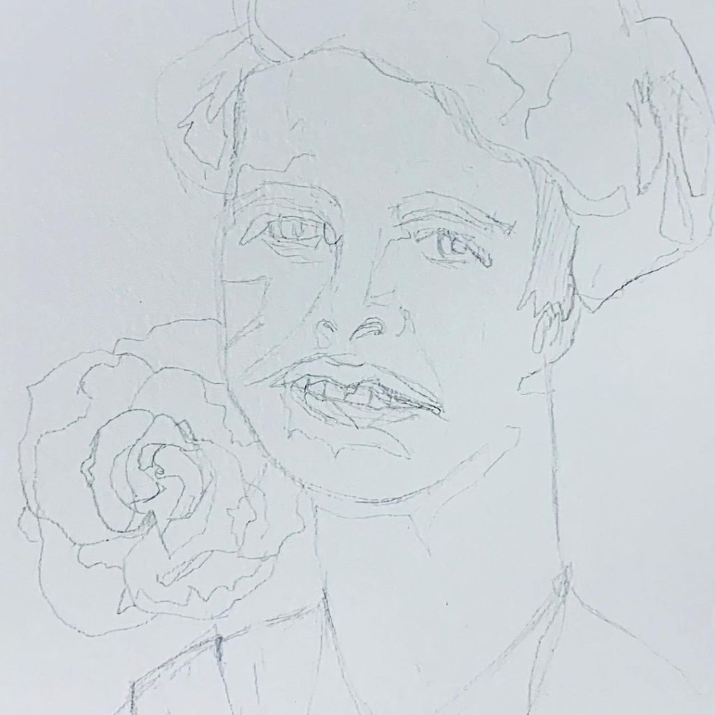 Read more about the article Day 37. Eleanor Roosevelt study for watercolor.