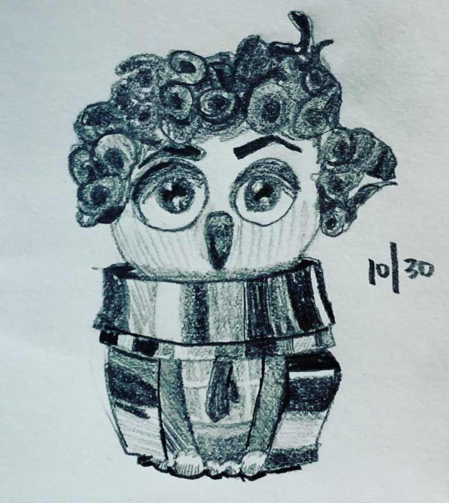 Read more about the article Day 425. Owl. Doctor Hoo, the fourth doctor as designed by Kelsey Wailes.