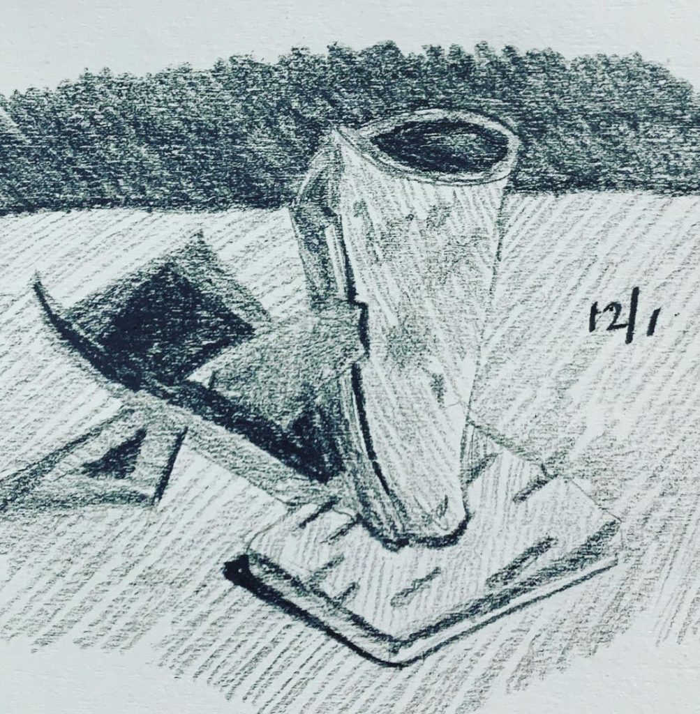 Read more about the article Day 457. A drawing of a very small cup that I built a very long time ago out of