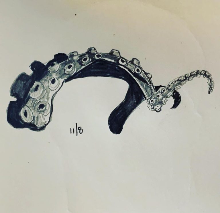 Read more about the article Day 69. Allison at RockLove made a couple of variations of this tentacle in ster