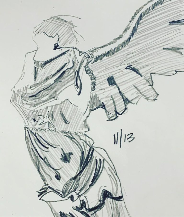 Read more about the article Day 74. Winged Victory of Samothrace. Phoned in.