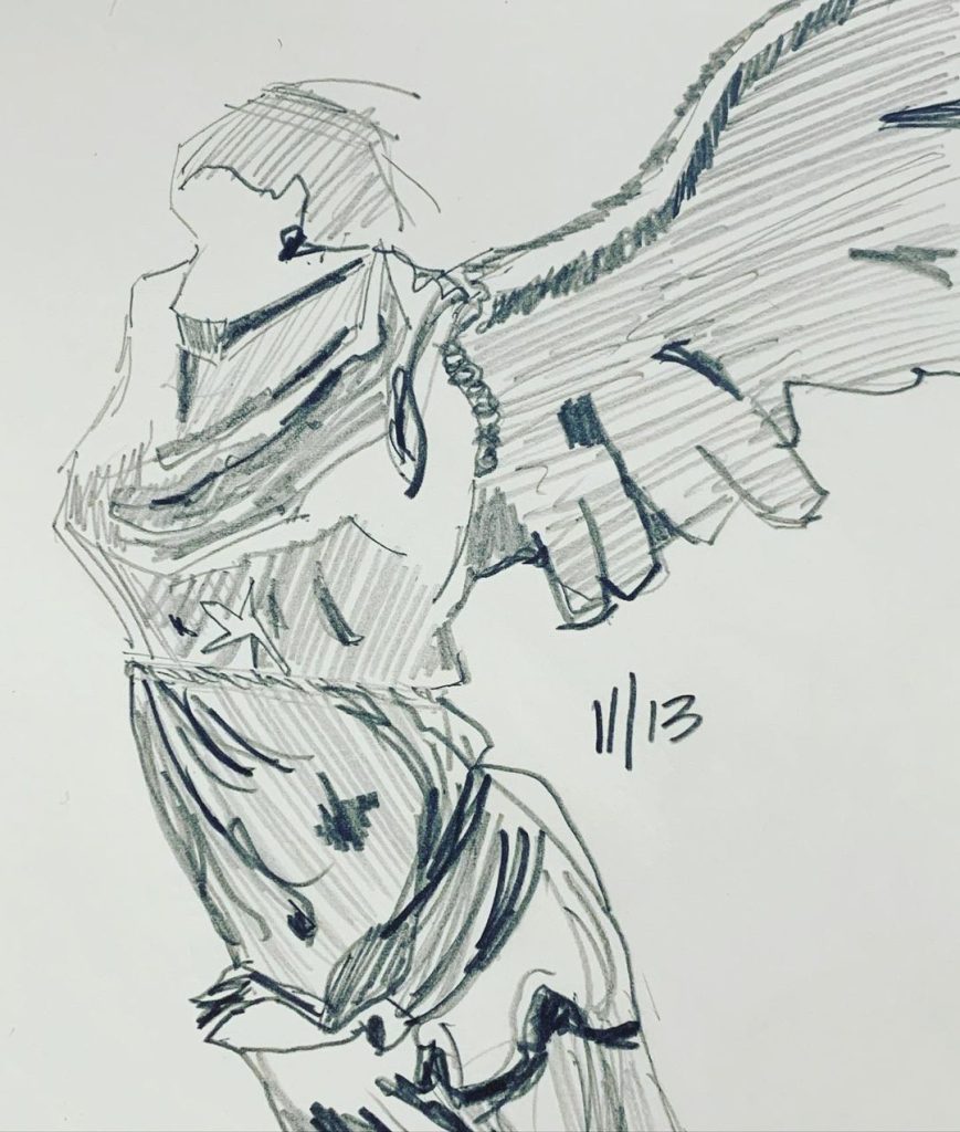 Read more about the article Day 74. Winged Victory of Samothrace. Phoned in.