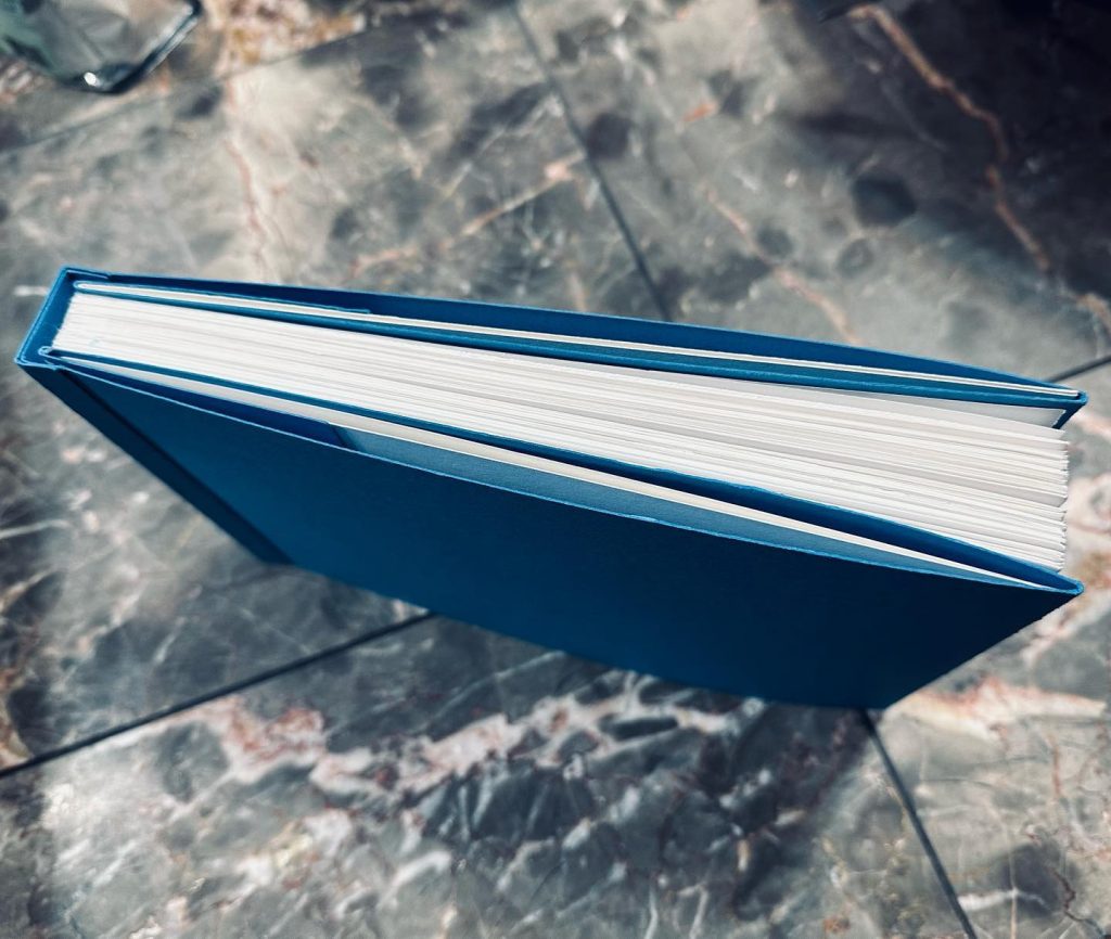 Read more about the article I finished binding my next sketchbook; itâ€™s a 9â€ x 6â€ landscape format book. Of