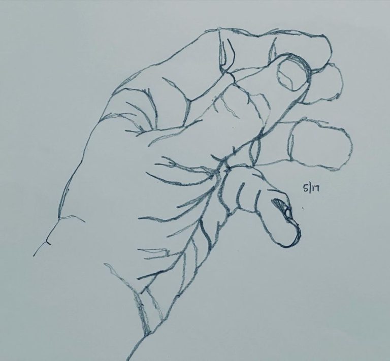 Read more about the article Day 1,355, continuous line, non dominant hand, study break from the month oâ€™ sku